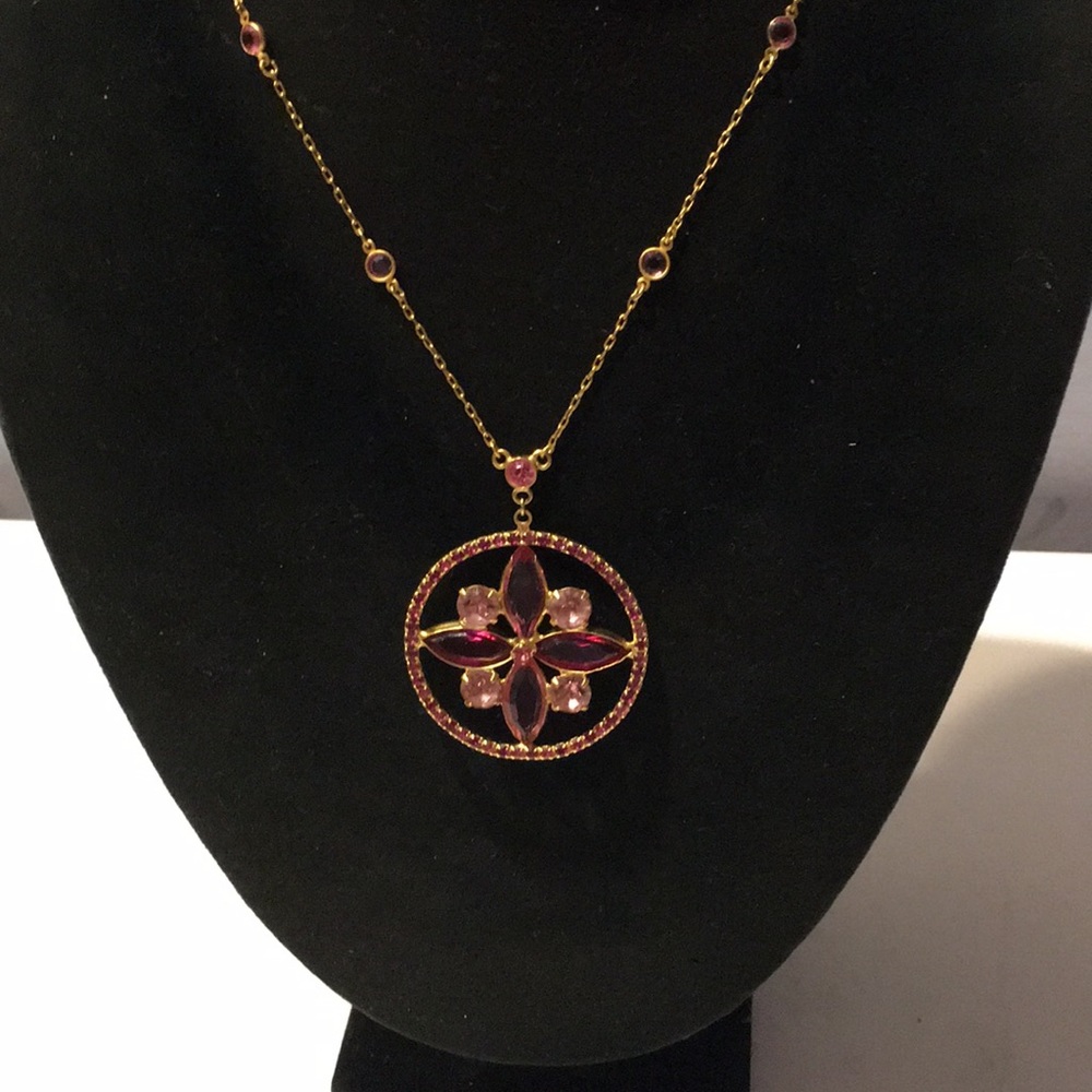 Roberta Chiarella pink rhinestones necklace